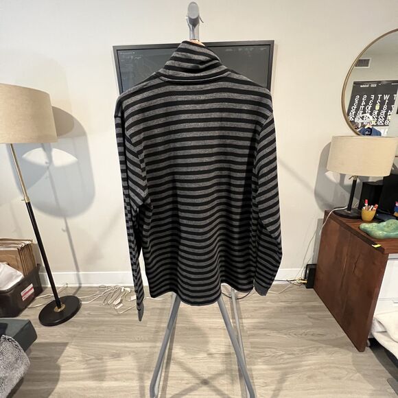 Stussy - Classic Stripe LS Turtleneck (#1140229) - Black, Grey - Picture 2 of 6